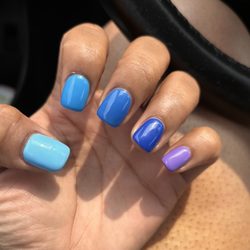 Square One Nails & Spa - Acrylic fill w/ multi color nails