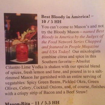 Mason's Grill - Bloody Mary ingredients - American Near Me - Baton Rouge, Louisiana