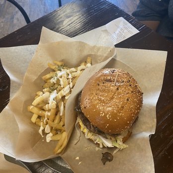 HD Burger & More - Original Burger w/mushrooms & parm fries - New American Near Me - Antioch, California HD Burger & More - Original Burger w/mushrooms & parm fries - New American Near Me - Antioch, California