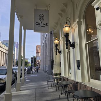 Crème Coffee - Picture of the sign near the entrance and some of the seating area outside - Coffee & Tea Near Me - Sacramento, California Crème Coffee - Picture of the sign near the entrance and some of the seating area outside - Coffee & Tea Near Me - Sacramento, California