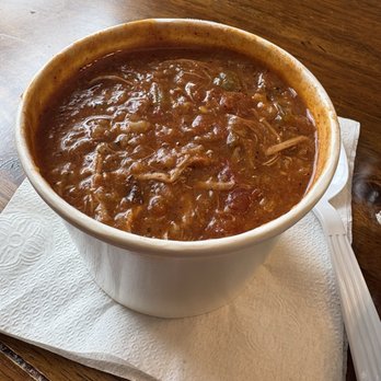 Souper Market - $6 Jambalaya soup (12oz size) that comes with a side of fresh bread -- 2 June 2025 (Monday afternoon) - Soup Near Me - Lakewood, Ohio