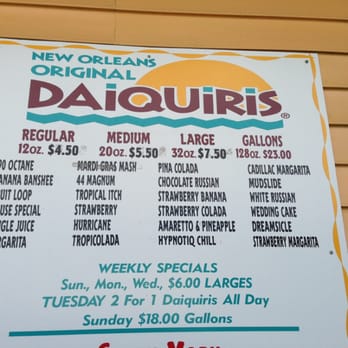 New Orleans Original Daiquiris - the menu - Bars Near Me - Gonzales, Louisiana