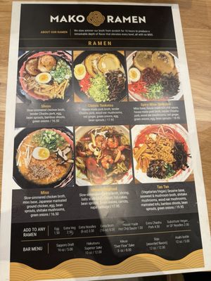 Menu photo 3 Mako Ramen Seal Beach, CA