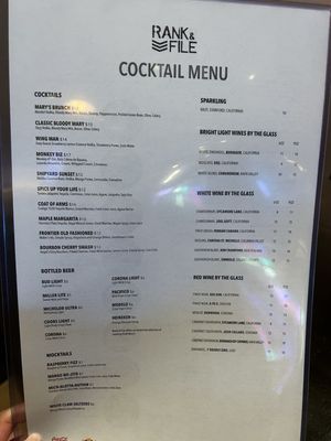 Menu photo 2 RANK & FILE El Cajon, CA