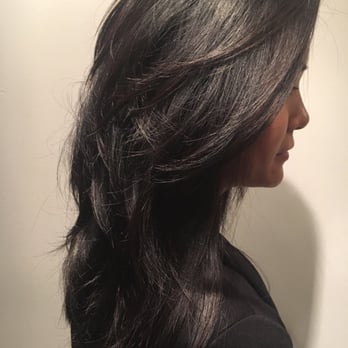 Razored Long Shag Haircut And Bayalage Ombre Highlights Asian Hair