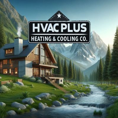 HVAC Plus Heating & Cooling Logo