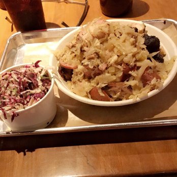 Mabel's BBQ - "This is Cleveland" on the right and the Coleslaw on the left. Beautiful meal! - Barbeque Near Me - Cleveland, Ohio