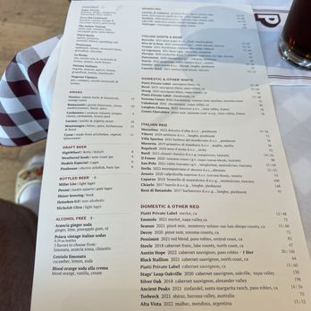 Piatti - Back of menu - Italian Near Me - San Antonio, Texas