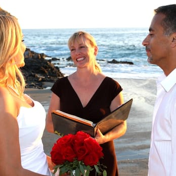 Weddings by Terri - Terri Lange Linzmeier, Officiating sunset wedding at Table Rock Beach in Laguna - Officiants Near Me - Dana Point, California