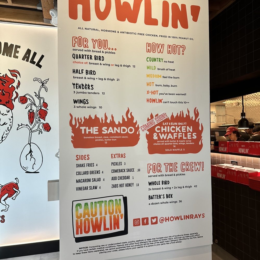 Howlin' Ray's - Menu 11/30/22 - Southern Near Me - Pasadena, California Howlin' Ray's - Menu 11/30/22 - Southern Near Me - Pasadena, California