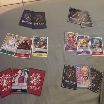 Devil Fruit Tea Studio - Left are from a official tcg card shop the others are from the store I've gotten from 2 boosters - Bubble Tea Near Me - Miami, Florida