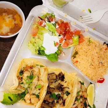 Margaritas Grill - Chicken, Steak, and Shrimp Taco served with beans, rice, and salad. - Salvadoran Near Me - Woodbridge, Virginia