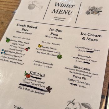 Petee's Pie Company - Menu - Bakeries Near Me - New York, New York