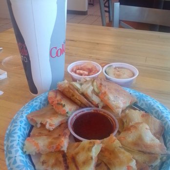 Asian Pear - Korean vegetable pancake (vegan) ...$6.48..yum!!! And soda ($2.48)...complementary kimchi too - Korean Near Me - Albuquerque, New Mexico