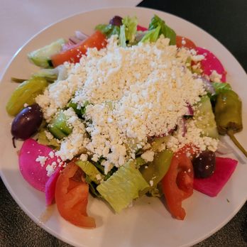 Café Medi - Greek salad- a little too much dressing and cheese but tasty overall - Greek Near Me - Hurst, Texas Café Medi - Greek salad- a little too much dressing and cheese but tasty overall - Greek Near Me - Hurst, Texas