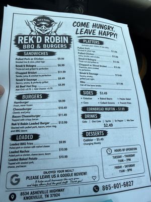 Menu photo 1 Rek'D Robin Knoxville, TN Menu photo 1 Rek'D Robin Knoxville, TN