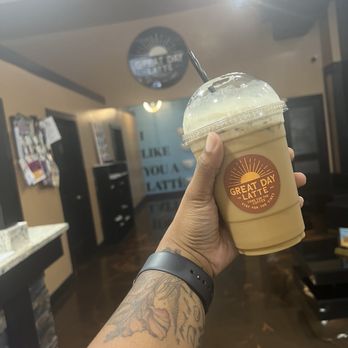 Great Day Latte - Iced Brown Sugar Cinnamon and Caramel Latte - Coffee & Tea Near Me - Mobile, Alabama Great Day Latte - Iced Brown Sugar Cinnamon and Caramel Latte - Coffee & Tea Near Me - Mobile, Alabama
