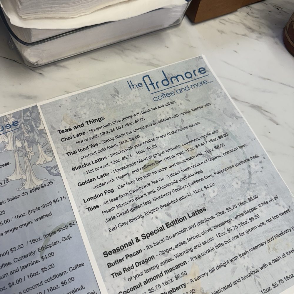 The Ardmore Coffee House - Menu - Coffee & Tea Near Me - Fairlawn, Ohio