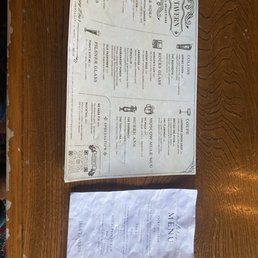 Regular and seasonal menu