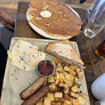 First Watch - The traditional with an add on pancake - Breakfast & Brunch Near Me - San Antonio, Texas First Watch - The traditional with an add on pancake - Breakfast & Brunch Near Me - San Antonio, Texas