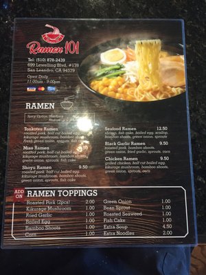 Menu photo 8 Ramen101 San Leandro, CA