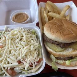 Depot Dairy - Tossed salad & "big mac" with fries