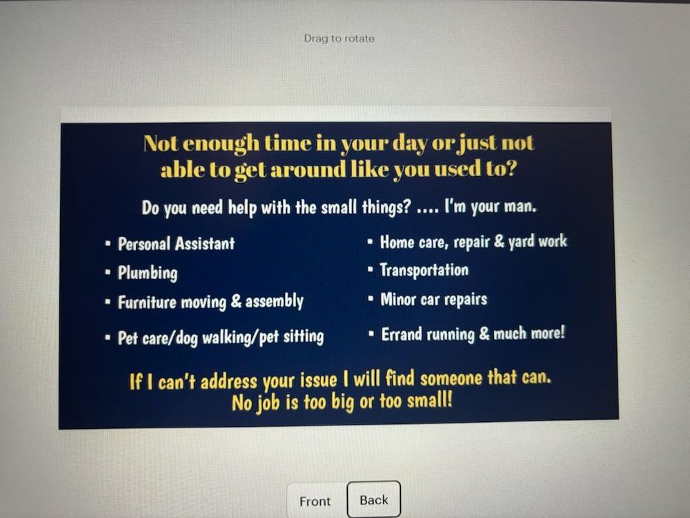 Slide of Padilla’s Personal Services