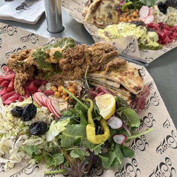Dune - Hummus & Fried Chicken Plate - Falafel Near Me - Los Angeles, California