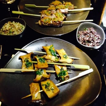 Inka - Mushroom and beef anticuchos with venere rice and quinoa salad yumm - Peruvian Near Me - Paris, 75