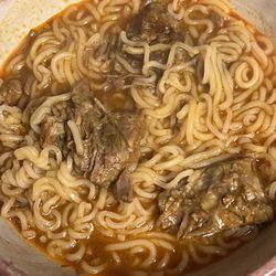 Birrieria Y Taqueria Los Coyotes - Wife's Loves their Birrieria Ramen!! This portion is HUGE! Easily feeds 2 people. Comes with chopped onions and cilantro. (Not in pic)