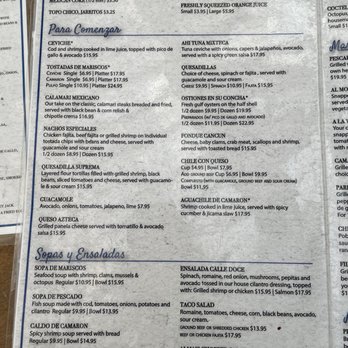 La Calle Doce - Menu - Seafood Near Me - Dallas, Texas La Calle Doce - Menu - Seafood Near Me - Dallas, Texas