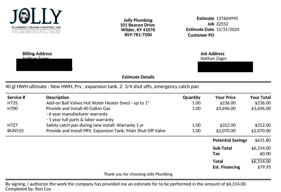 Slide of Jolly Plumbing