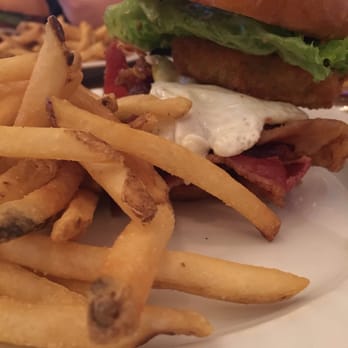 Iron Rooster - BLT&E with bacon instead of pork belly. Fries were SO GOOD. - American Near Me - Baltimore, Maryland