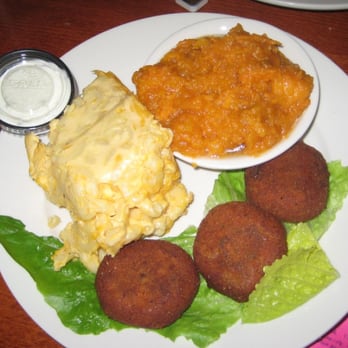 Amy Ruth's - Salmon croquettes, mac & cheese, candied yams ($13.25) - Southern Near Me - New York, New York