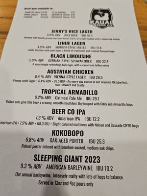 Menu photo 6 Kauai Beer Company Lihue, HI Menu photo 6 Kauai Beer Company Lihue, HI