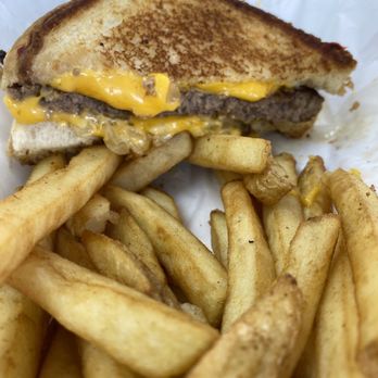 Sam's Corner - Beef Patty Melt Sandwich and fries - American Near Me - Murrells Inlet, South Carolina Sam's Corner - Beef Patty Melt Sandwich and fries - American Near Me - Murrells Inlet, South Carolina