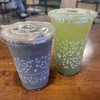 Nana's Green Tea - Hojicha Latte (left) and Ujicha (right) - Japanese Near Me - Las Vegas, Nevada Nana's Green Tea - Hojicha Latte (left) and Ujicha (right) - Japanese Near Me - Las Vegas, Nevada
