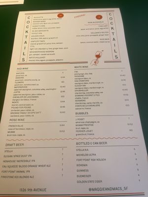 Menu photo 2 Maggie & Mac's San Francisco, CA Menu photo 2 Maggie & Mac's San Francisco, CA