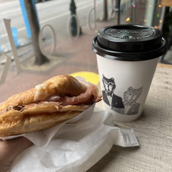 Mr Wolf Espresso - Ham & Swiss croissant with vanilla latte - Coffee & Tea Near Me - New Orleans, Louisiana Mr Wolf Espresso - Ham & Swiss croissant with vanilla latte - Coffee & Tea Near Me - New Orleans, Louisiana
