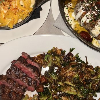 Maple & Ash - mac & cheese, black truffle loaded potato, petite filet mignon, brussel sprouts - Steakhouses Near Me - Scottsdale, Arizona