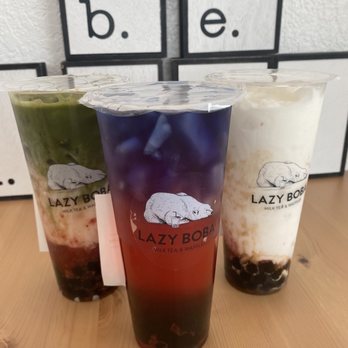 Lazy Boba - strawberry matcha, rosy skyfall, pinky lychee - Bubble Tea Near Me - Killeen, Texas