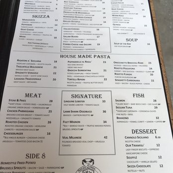 Caffé Milano - One side of the menu-Food - Italian Near Me - Naples, Florida