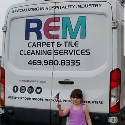 REM Carpet And Tile Cleaning Services - The day our first truck got lettered . Special thank you to my daughter Emma for coming up with the design :-)