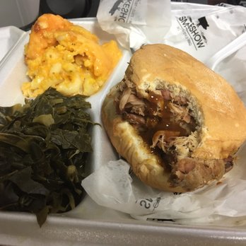 SmokeShow Southern Style BBQ - Bbq sandwich with ALL the sauces, greens, mac to make you smack - Food Trucks Near Me - Appling, Georgia SmokeShow Southern Style BBQ - Bbq sandwich with ALL the sauces, greens, mac to make you smack - Food Trucks Near Me - Appling, Georgia