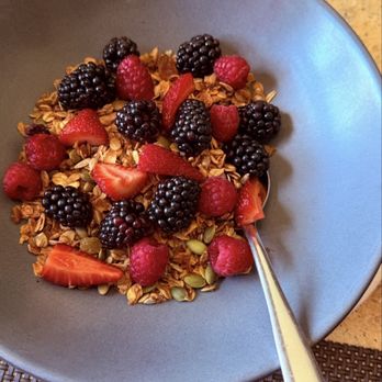 Akasha - Gluten free granola with vegan yogurt and fresh farmers market berries - Caterers Near Me - Culver City, California Akasha - Gluten free granola with vegan yogurt and fresh farmers market berries - Caterers Near Me - Culver City, California