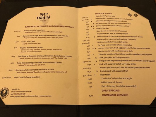 Menu photo 1 Petit Comite Seville, SE