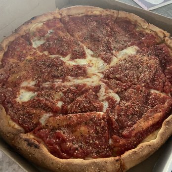 Giovannis Pizzeria Restaurant - 3 Ingredients Chicago Style Stuffed Cheese Pizza - Pizza Near Me - Boca Raton, Florida