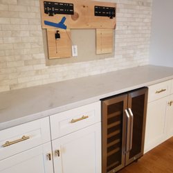Bolt-On Tile And Granite - Quartz countertops and Marble backsplash