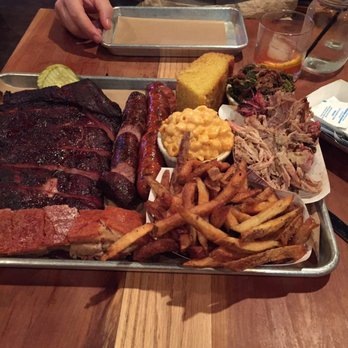 Hoodoo Brown BBQ - Half rack of pork ribs, cracklin pork belly, both sausages, pulled pork, brisket, mac and cheese, collard greens, and fries - Barbeque Near Me - Ridgefield, Connecticut Hoodoo Brown BBQ - Half rack of pork ribs, cracklin pork belly, both sausages, pulled pork, brisket, mac and cheese, collard greens, and fries - Barbeque Near Me - Ridgefield, Connecticut