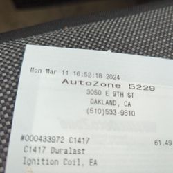 AutoZone - Receipt of purchase
